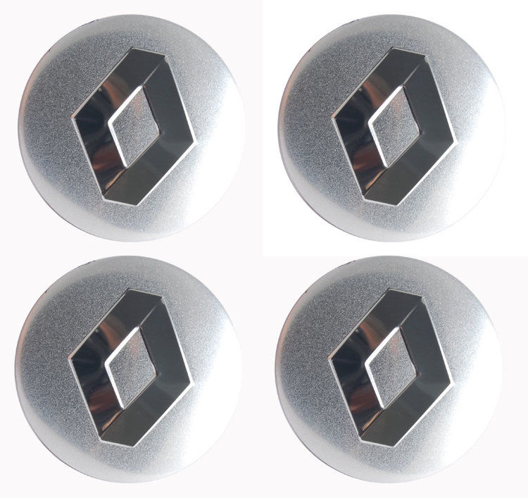 Наклейки тюнинговые на диски Renault серебристые сфера 56 мм 