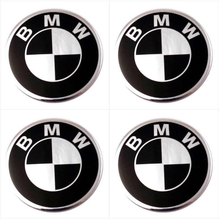 Наклейки алюминиевые BMW 44.5 мм черные