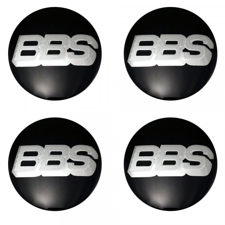 Наклейки на диски BBS 60 мм черные с серебристым