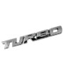 3D хромированный металлический шильд Turbo 130*18 мм