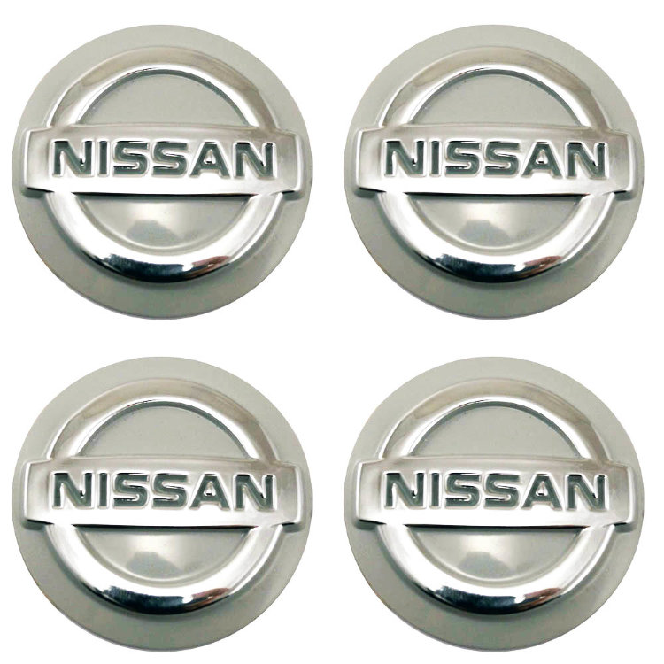 Стикеры на колпачки и колпаки Nissan объемные 55 мм молочно-серые