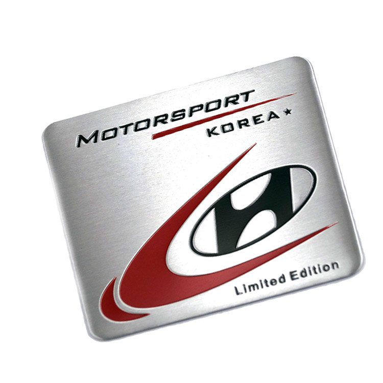 Тонкая металлическая эмблема Hyundai​​ Motorsport 60*55 мм