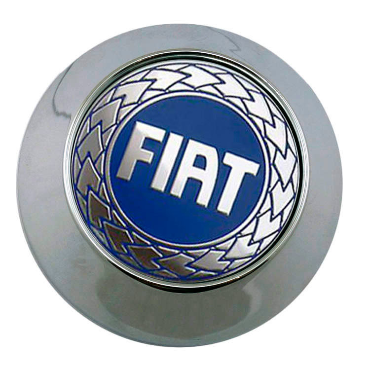 Колпачок на диски Fiat 64/57/10 хром-синий конус