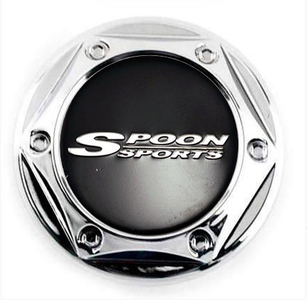 Колпачок на диски Spoon Sports 68/62/10 хром-черный гайка