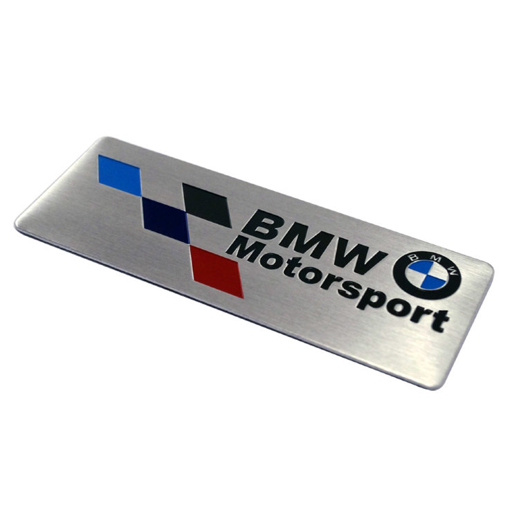 Шильдик из тонкого металла BMW Motorsport 80*30 мм 