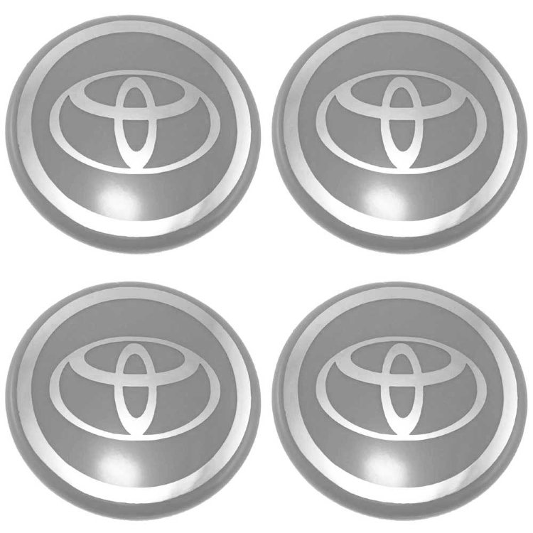 Стикеры на колпачки Toyota 58 мм молочно-серый хром