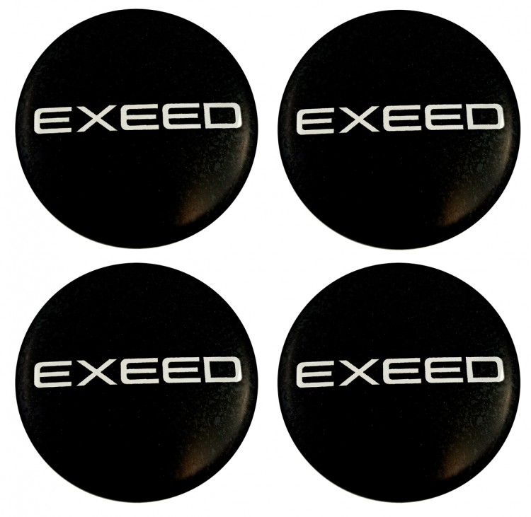 Наклейки на диски Exeed 60 мм юбка черные 
