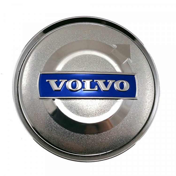 Колпачок на диск Volvo 59/50.5/9 хром с синим 