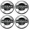 Комплект ступичных колпачков Nissan 60/56/9 черный+хром