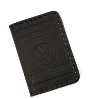 Изображение товара Обложка для автодокументов Volkswagen натуральная кожа темная