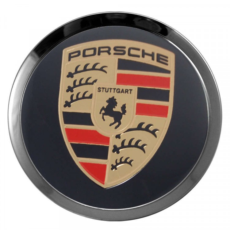 Заглушки для диска со стикером Porsche (64/60/6) черный