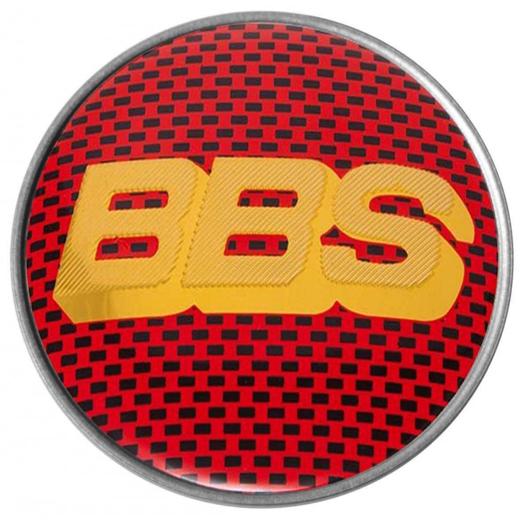 Колпачок на диски BBS 60/55/7 красный желтый