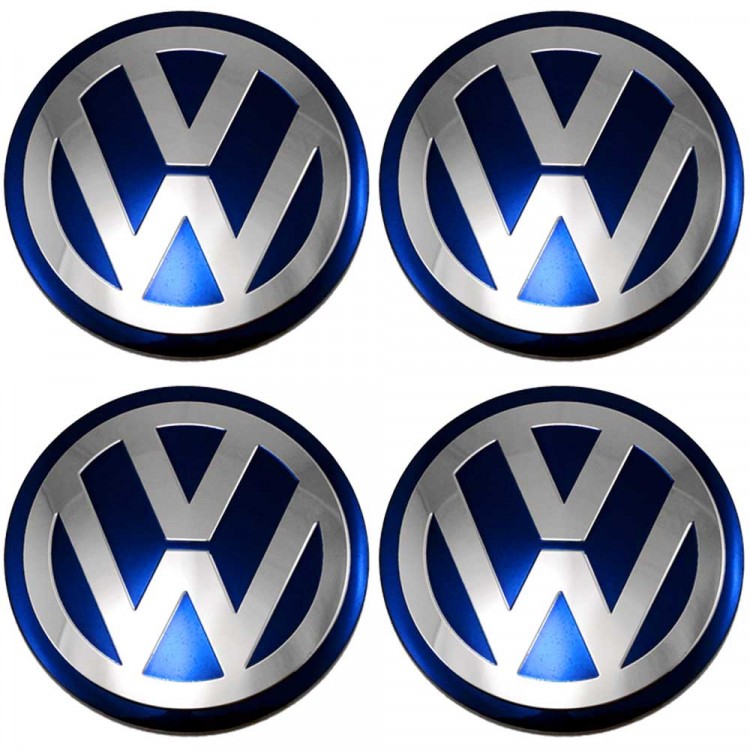 Наклейки на диски Volkswagen 90 мм сфера blue  