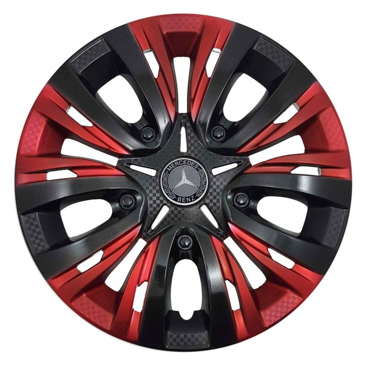 Колпаки на диски Mercedes Lion Carbon Red Mix 16