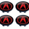 Колпачок на литые диски Acura 58/50/11 черный/красный 