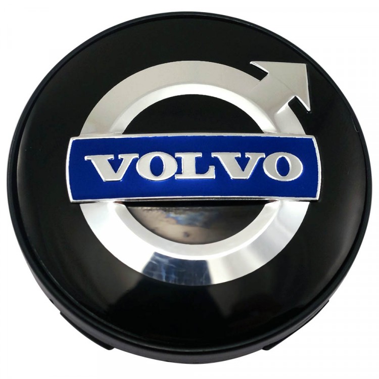 Колпачок ступицы Volvo 60/54/10 черный хром синий 