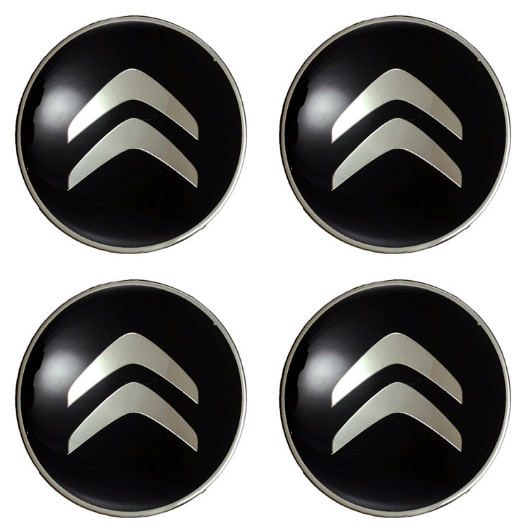 Эмблемы на диски Citroen линза 65 мм черный+хром 